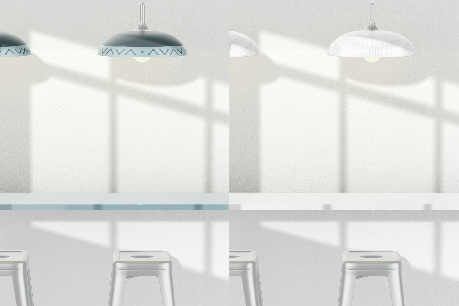 Minimalist Pendant Lamp Mockup, Side View