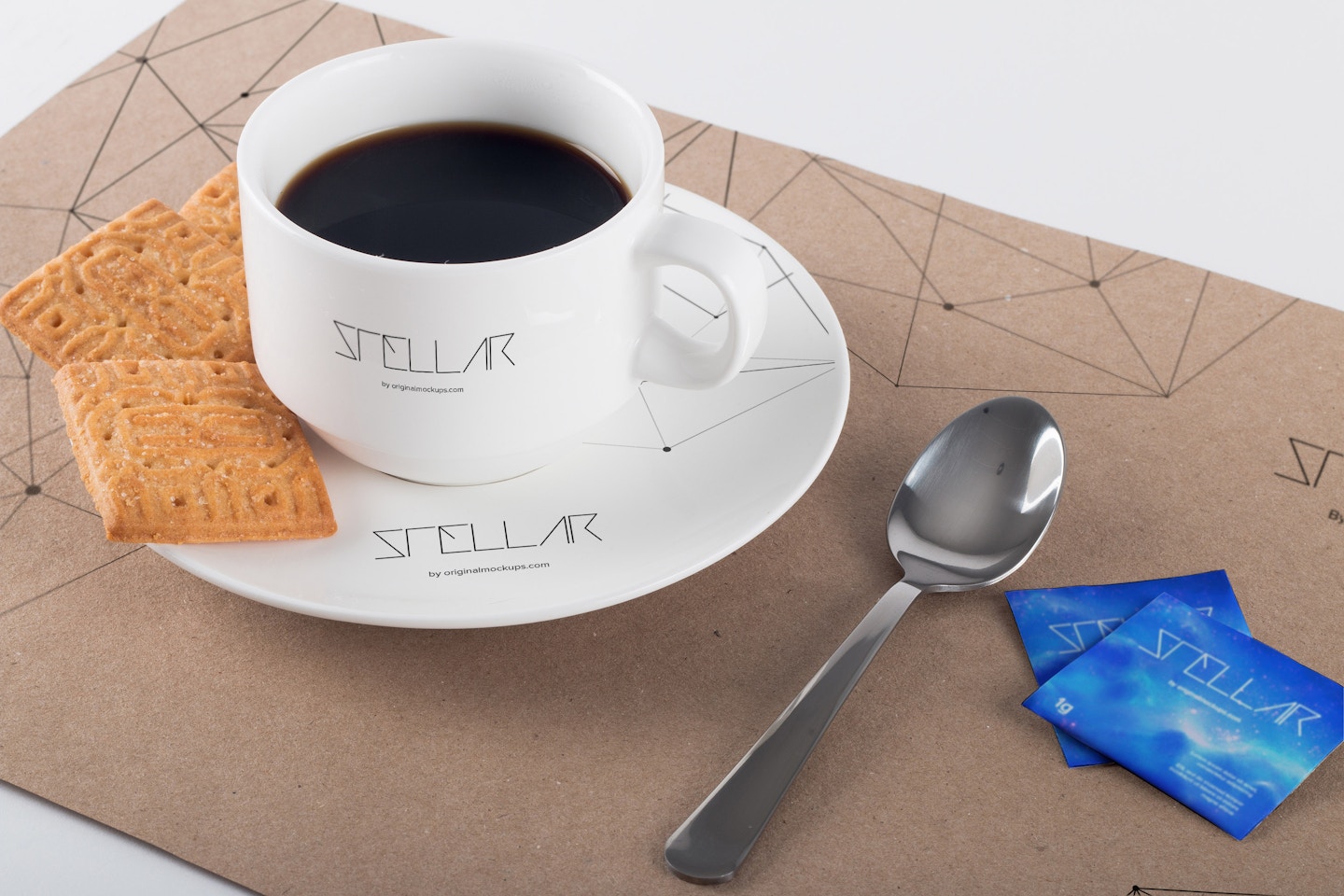 Coffee Cup and Placemat Mockup 01