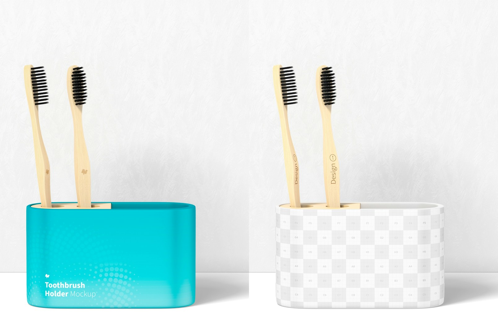 Toothbrush Holder Mockup, Front View