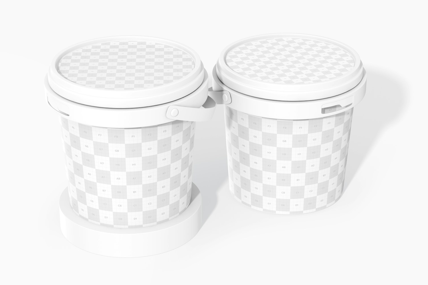 1000 ml Plastic Containers Mockup, Front View