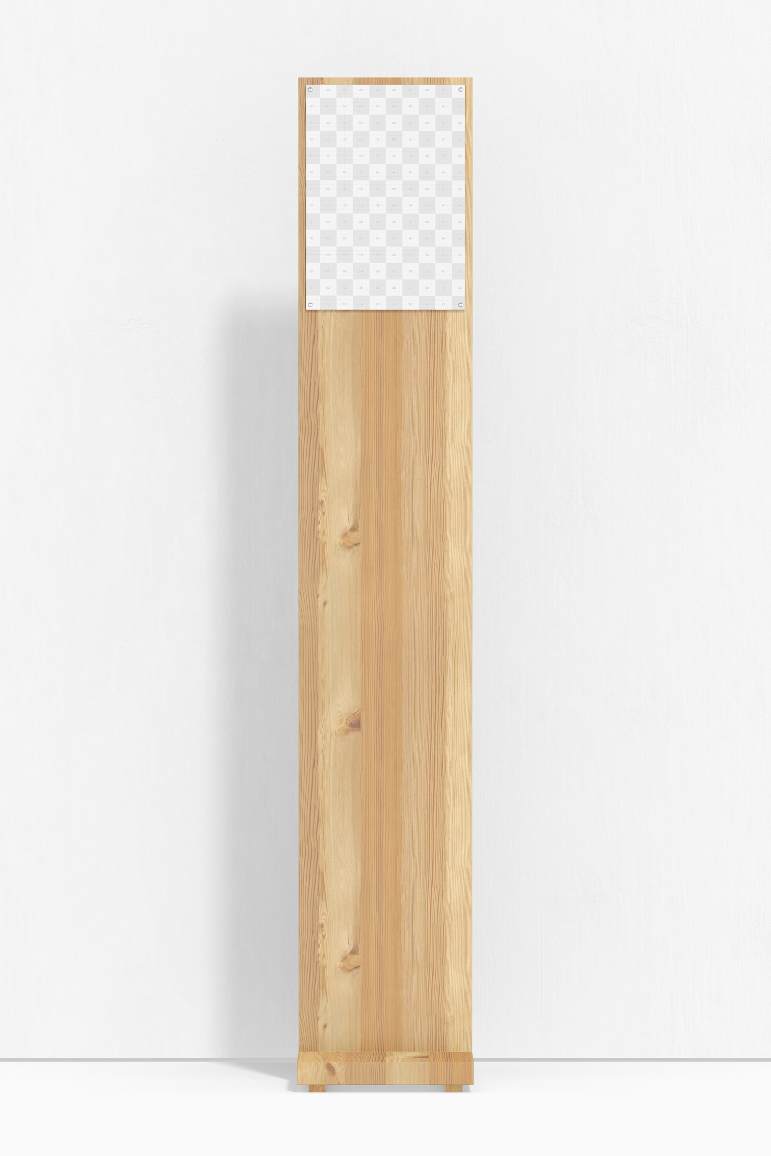 Wood Stand with A4 Poster Mockup, Front View