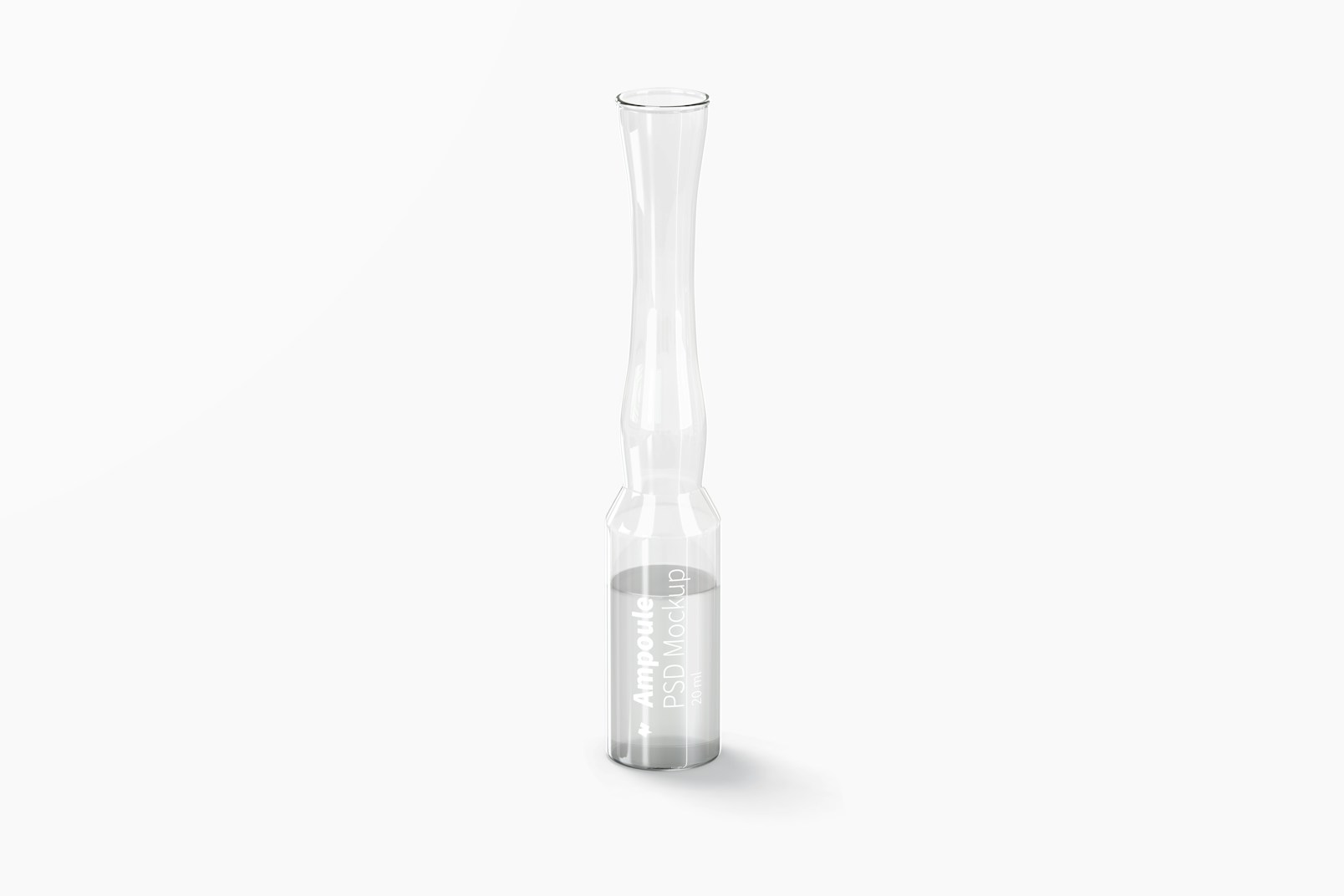 Clear Glass Ampoule Mockup, Front View