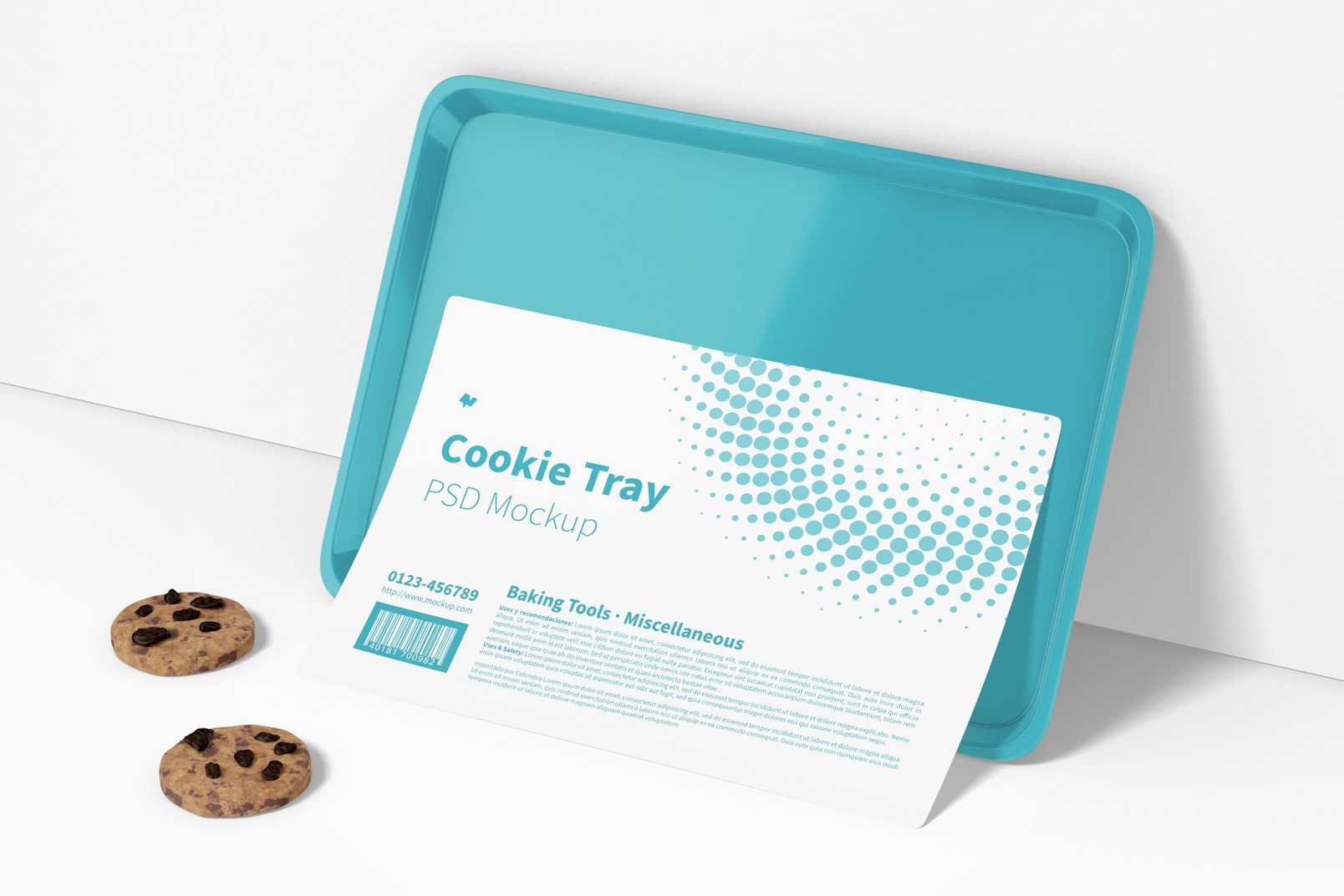 Ceramic Cookie Tray Mockup, Leaned 02