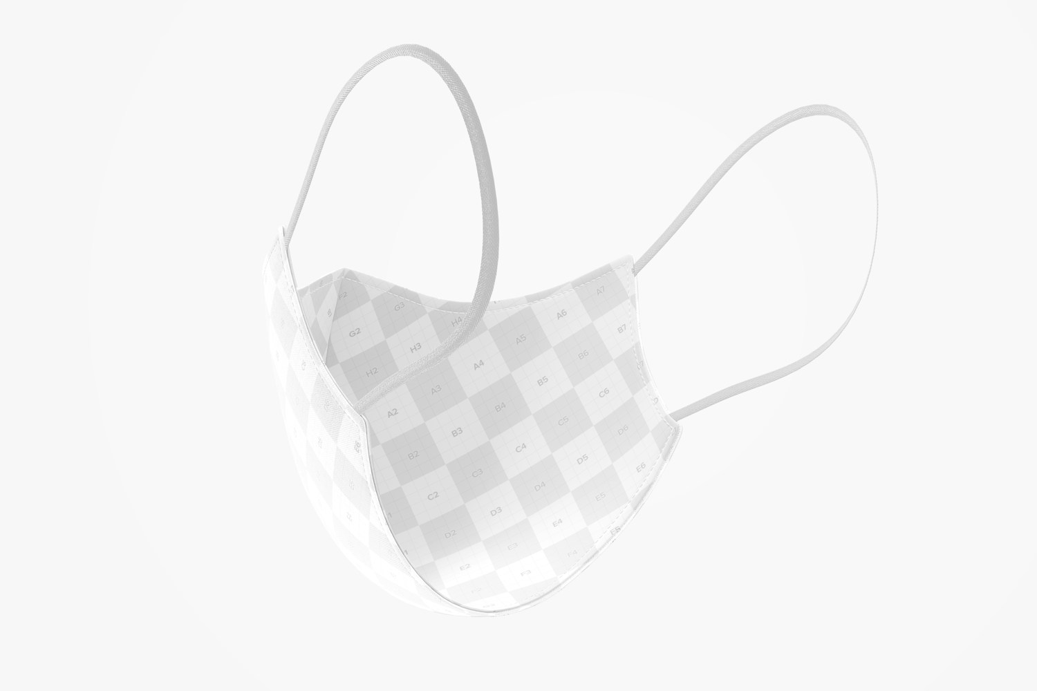 Face Mask with Elastic Bands Mockup, Back View