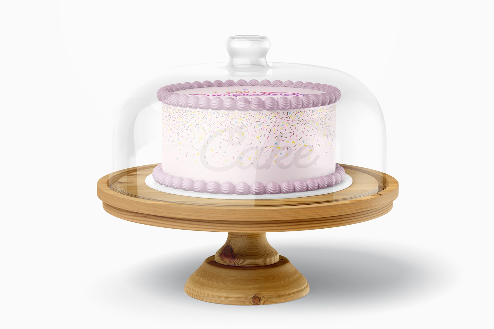 Cake Stand with Dome Lid Mockup