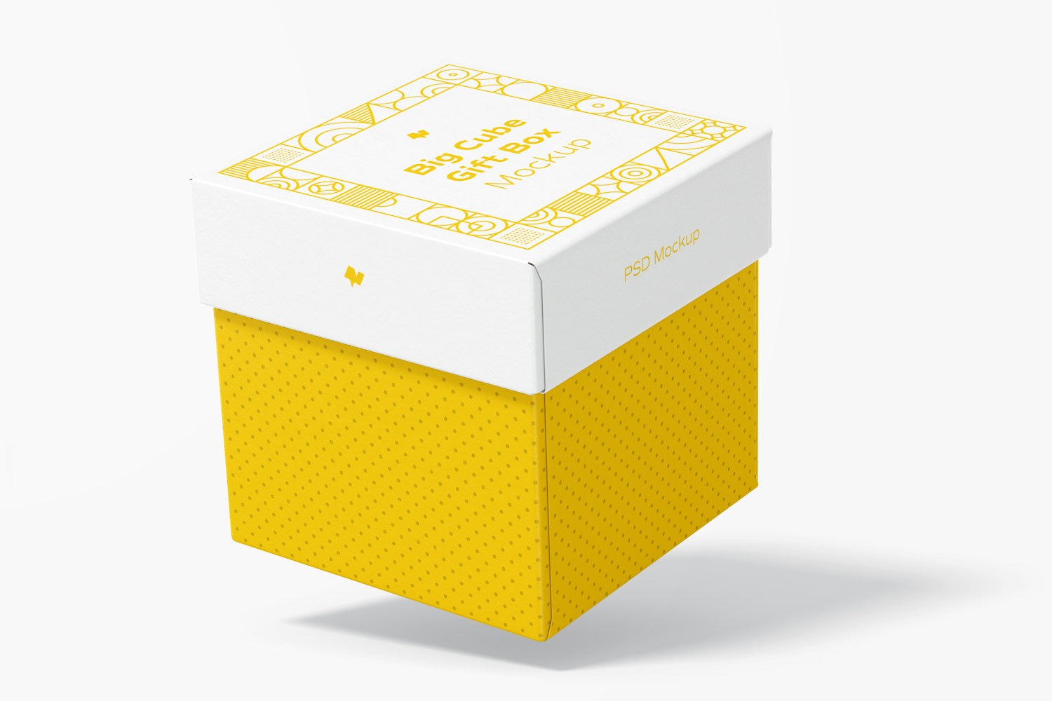 Big Cube Gift Box Mockup, Falling