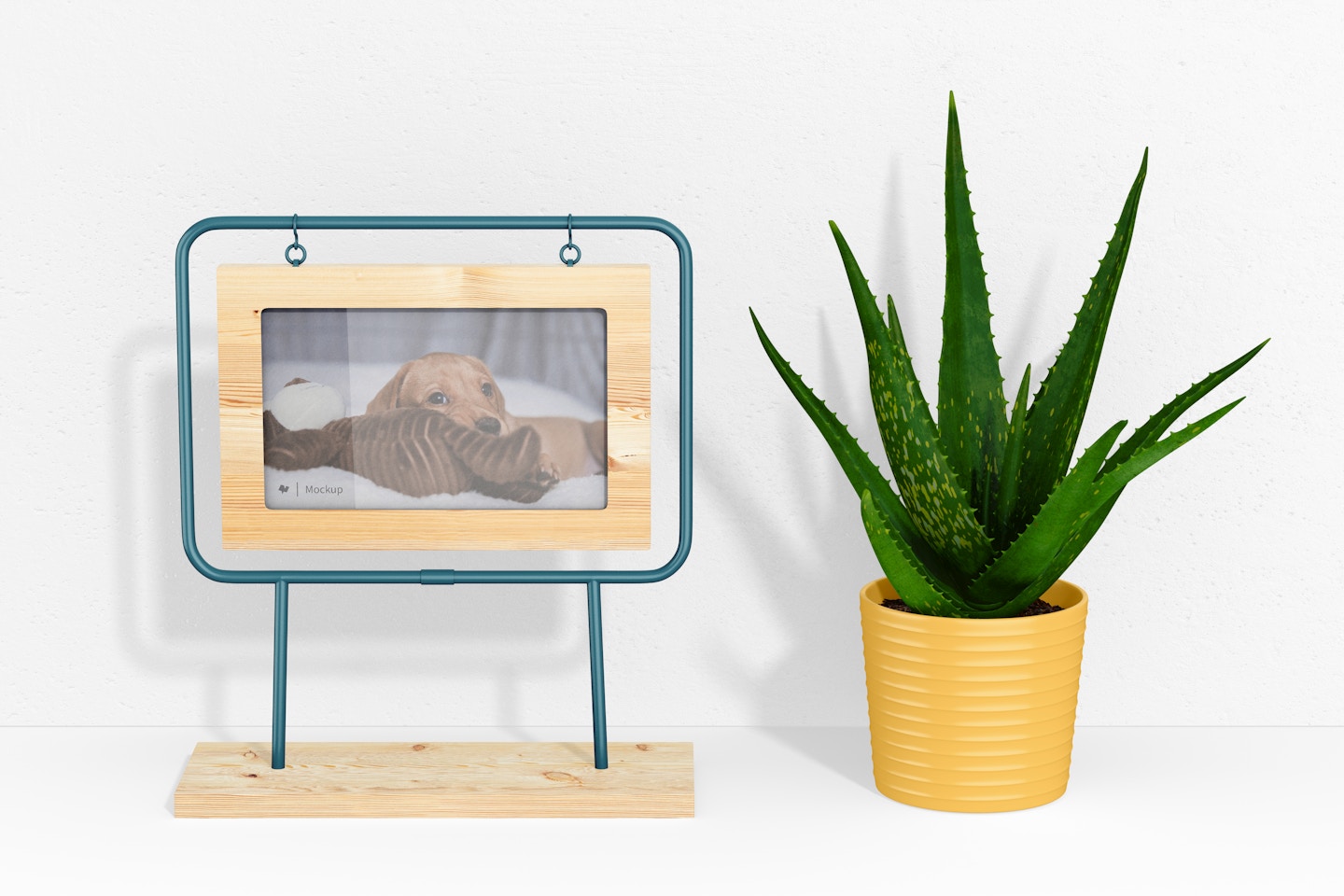 Photo Frame Stand Mockup, Front View
