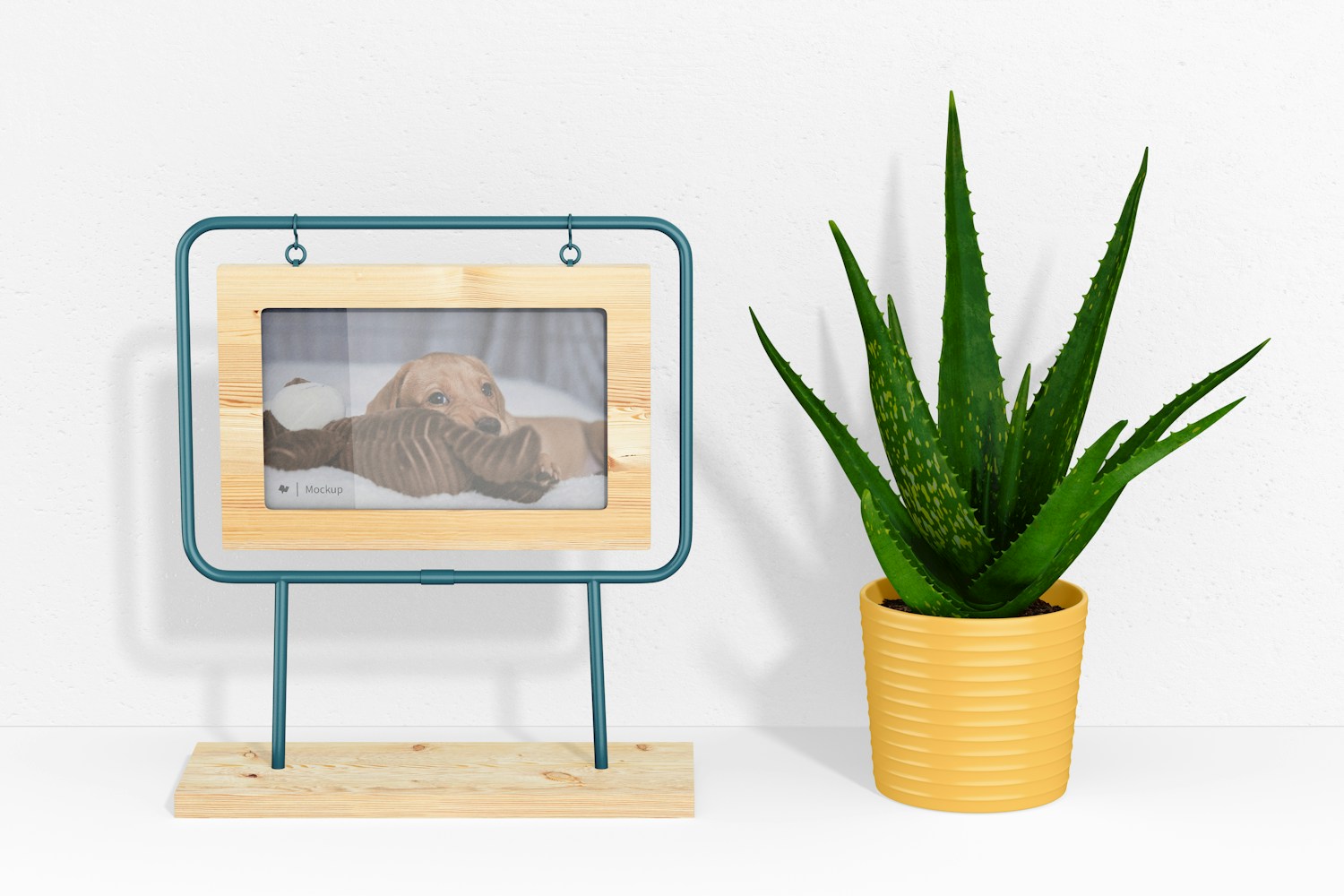 Photo Frame Stand Mockup, Front View Photo Frame Stand Mockup, Front View