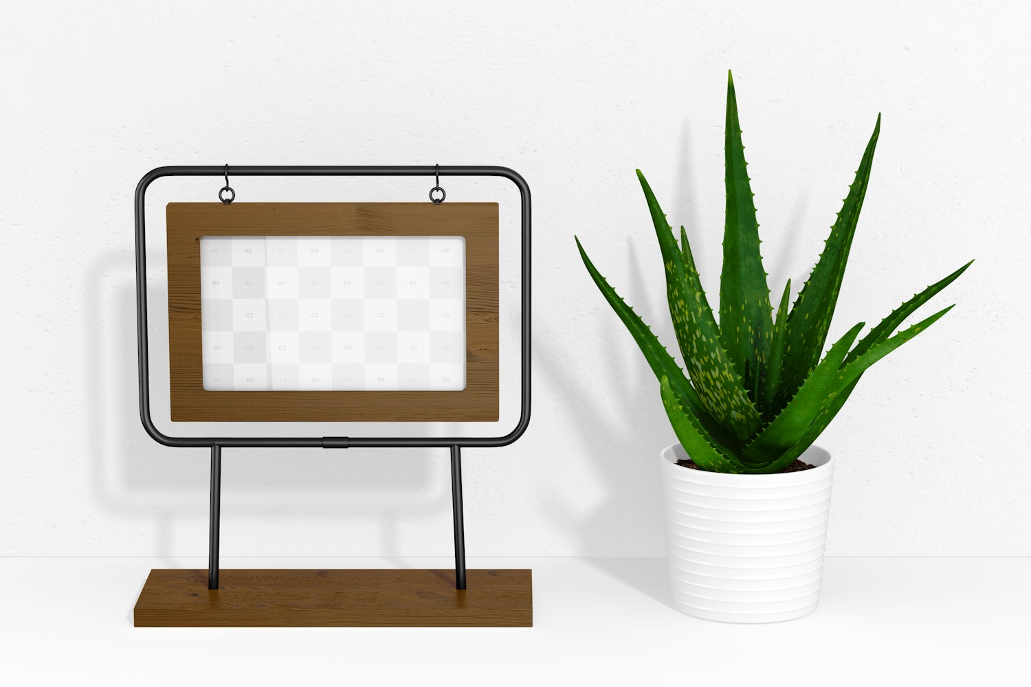 Photo Frame Stand Mockup, Front View Photo Frame Stand Mockup, Front View