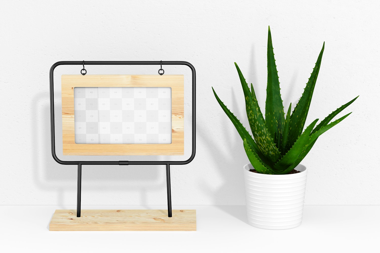 Photo Frame Stand Mockup, Front View Photo Frame Stand Mockup, Front View