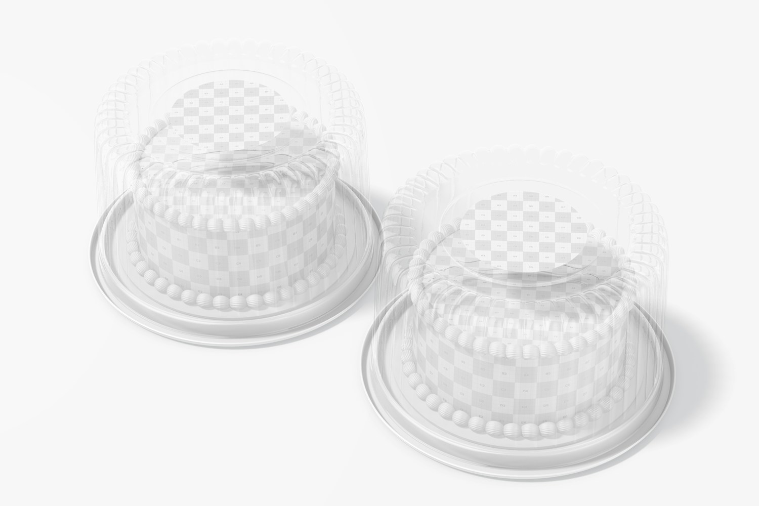 Plastic Round Cake Containers Mockup