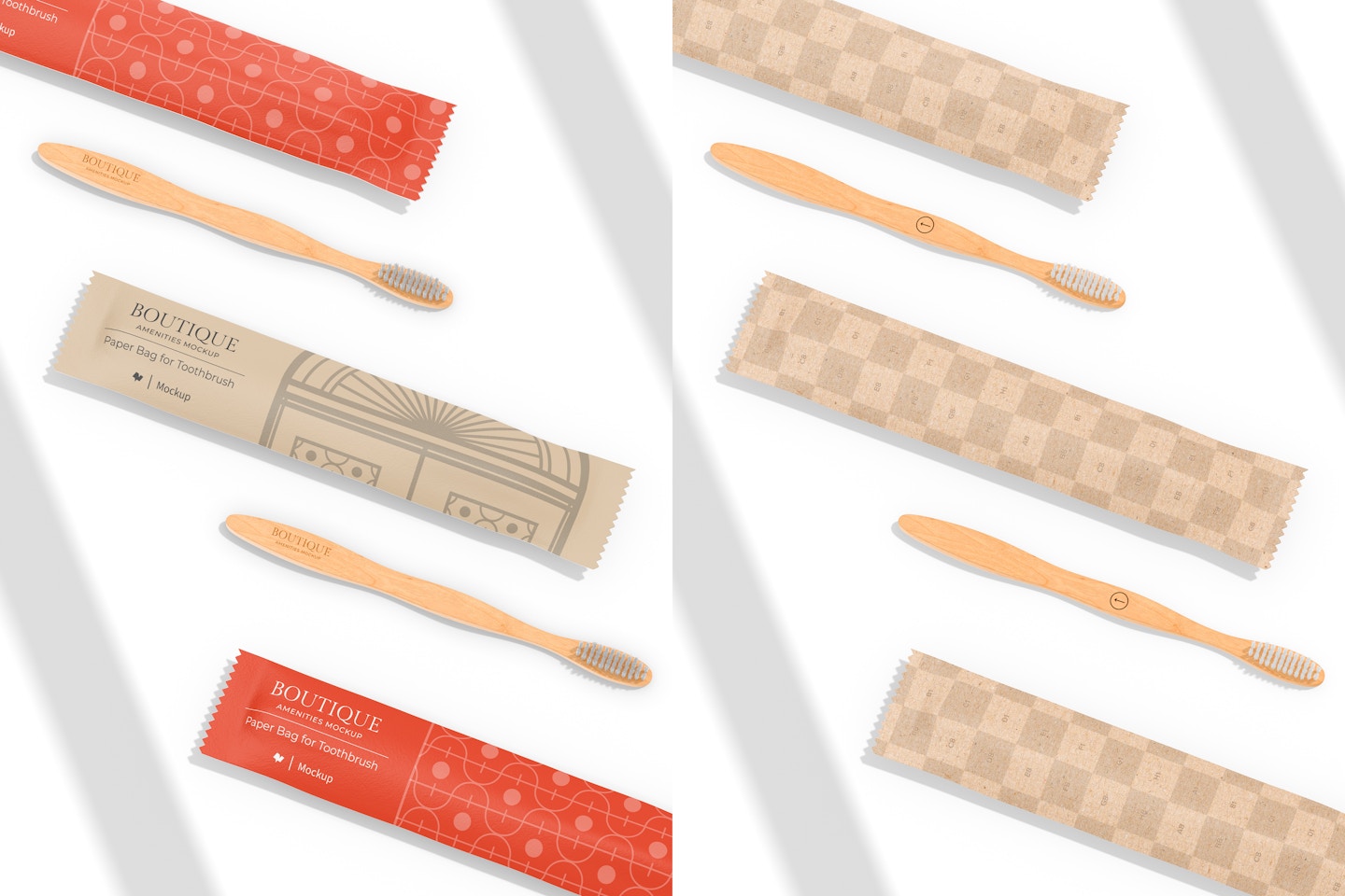 Paper Bags for Toothbrush Mockup
