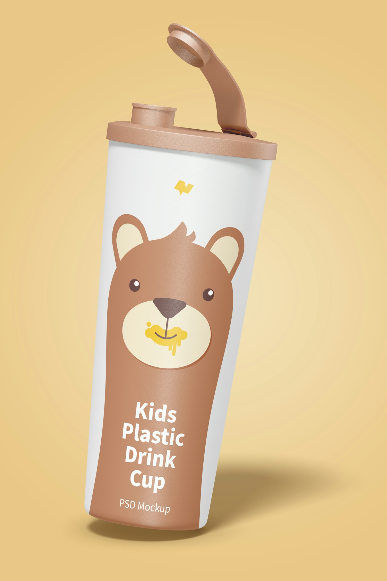 Kids Plastic Drink Cup With Lid Mockup