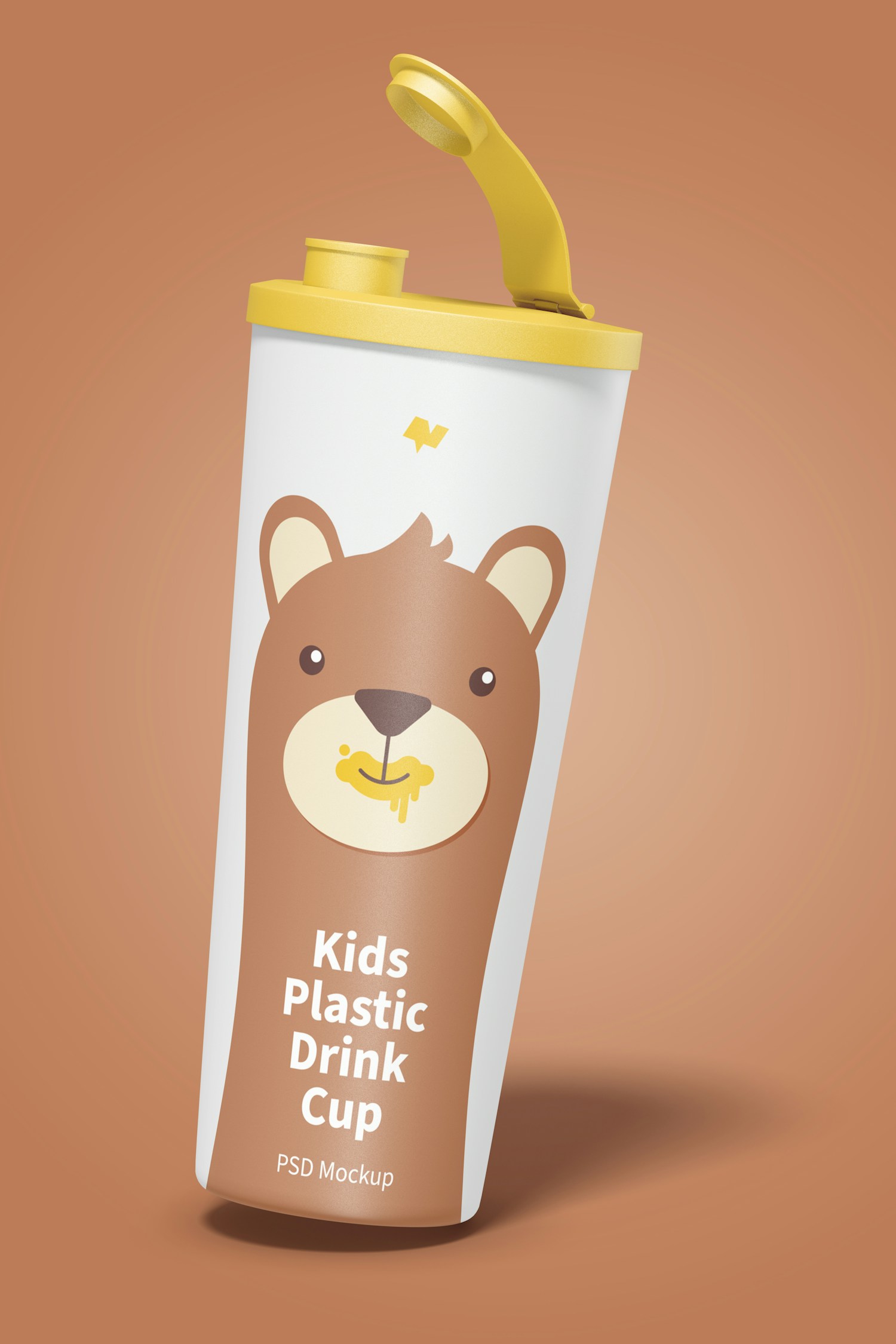 Kids Plastic Drink Cup With Lid Mockup