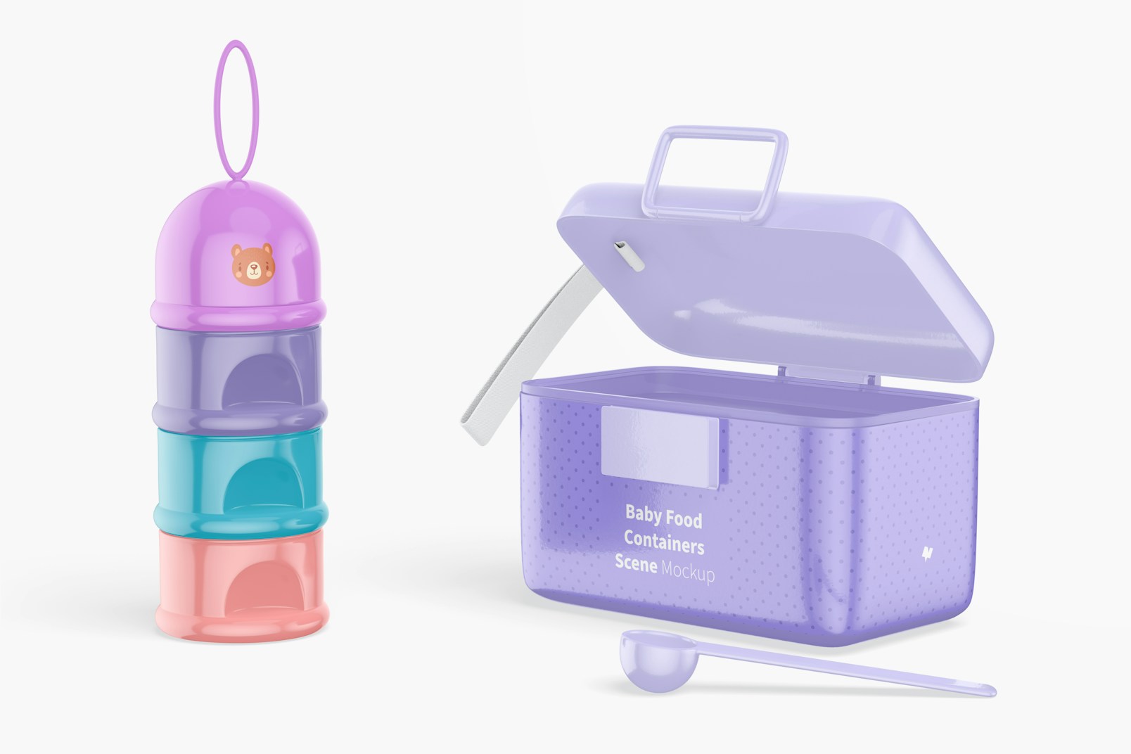 Baby Food Containers Scene Mockup