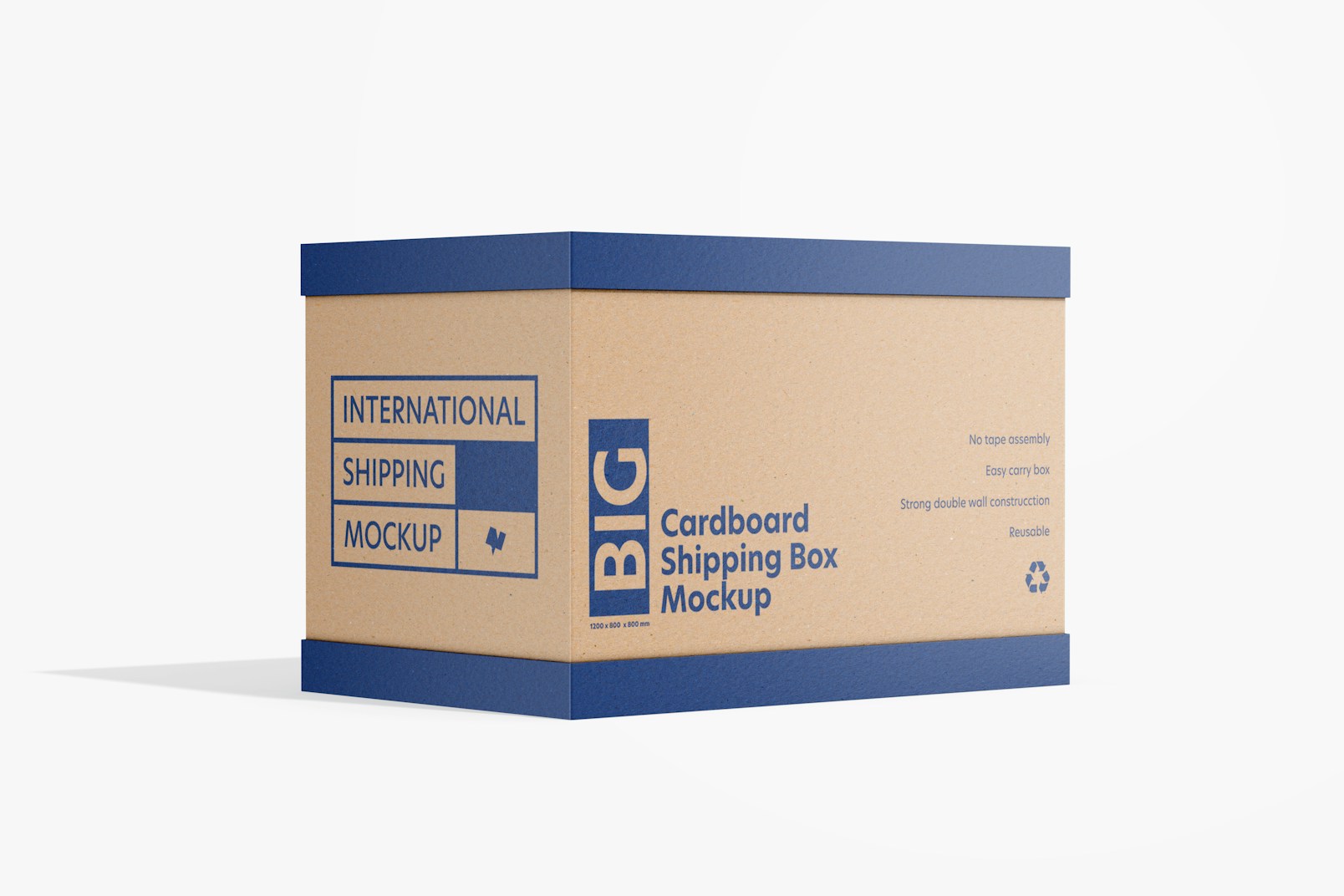 Cardboard Shipping Box Mockup, Left View
