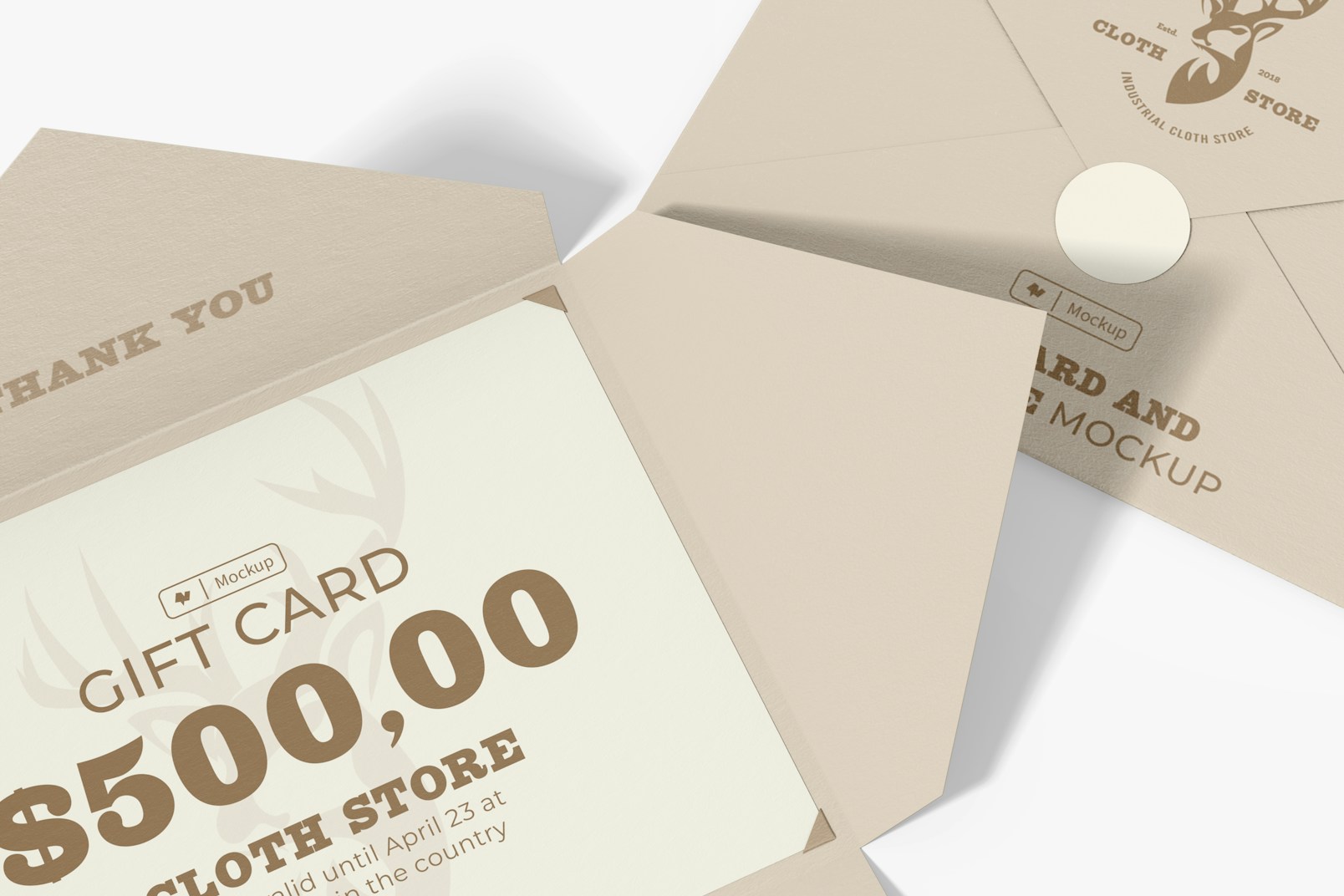 Gift Card with Envelope Mockup
