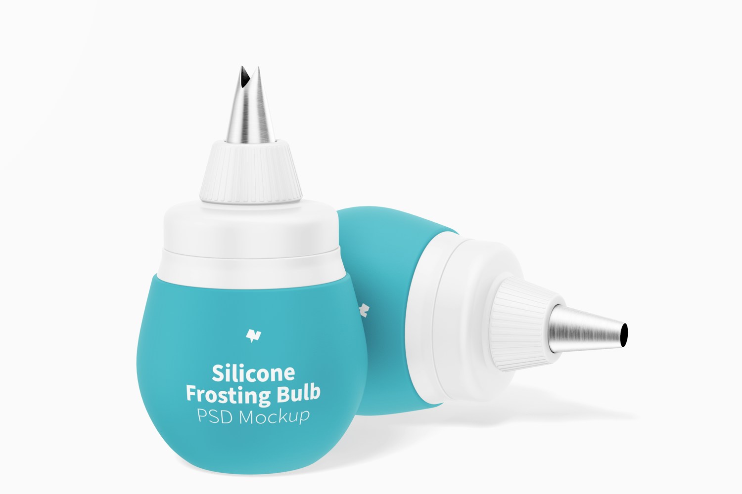 Silicone Frosting Bulbs Mockup, Standing and Dropped Silicone Frosting Bulbs Mockup, Standing and Dropped