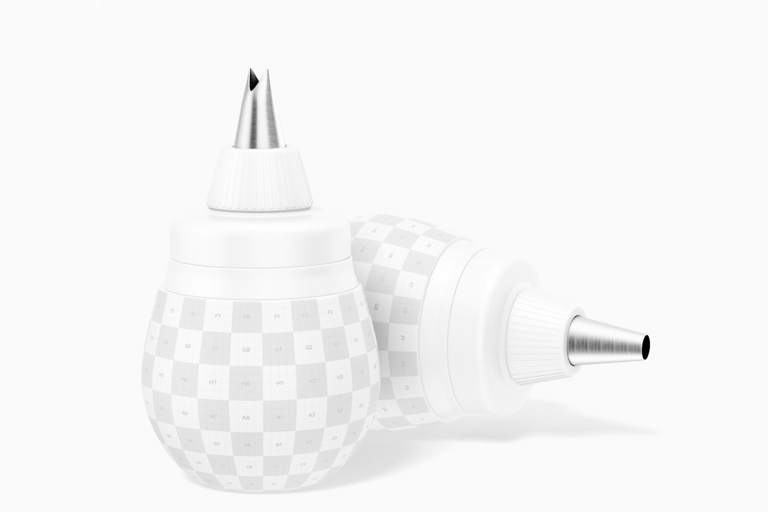 Silicone Frosting Bulbs Mockup, Standing and Dropped Silicone Frosting Bulbs Mockup, Standing and Dropped