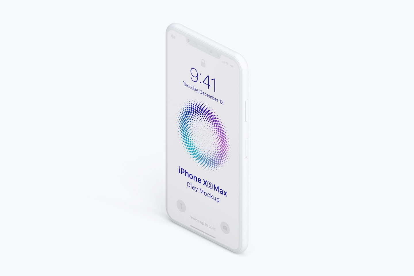 Isometric Clay iPhone XS Max Mockup, Left View 02