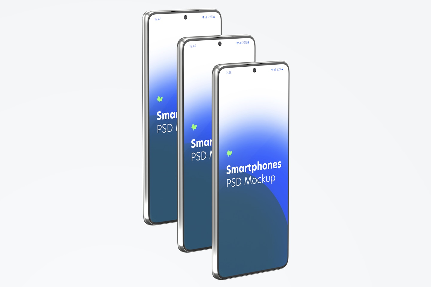 Samsung S21 Set Mockup, Left Side View