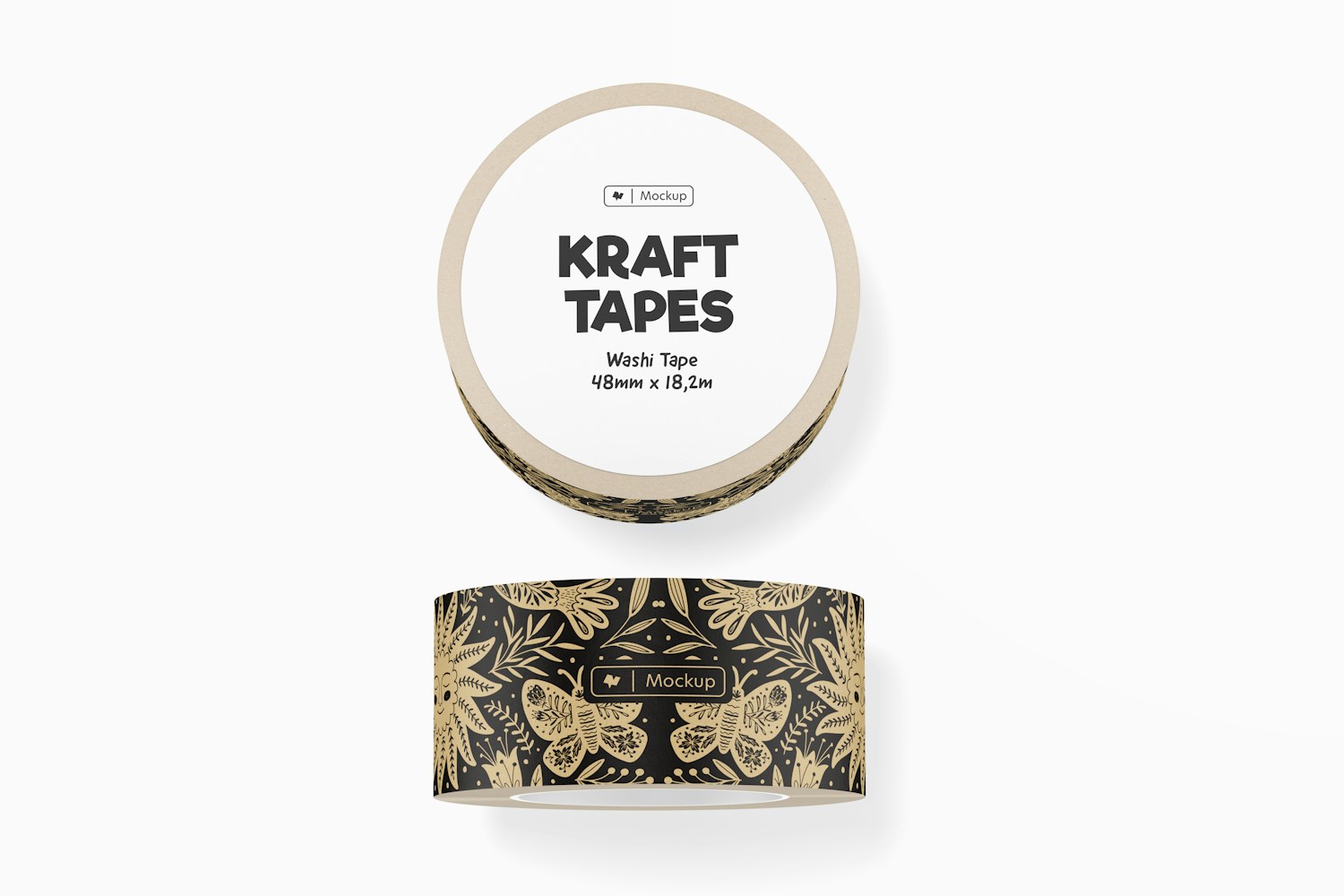 Kraft Tapes Mockup, Top View