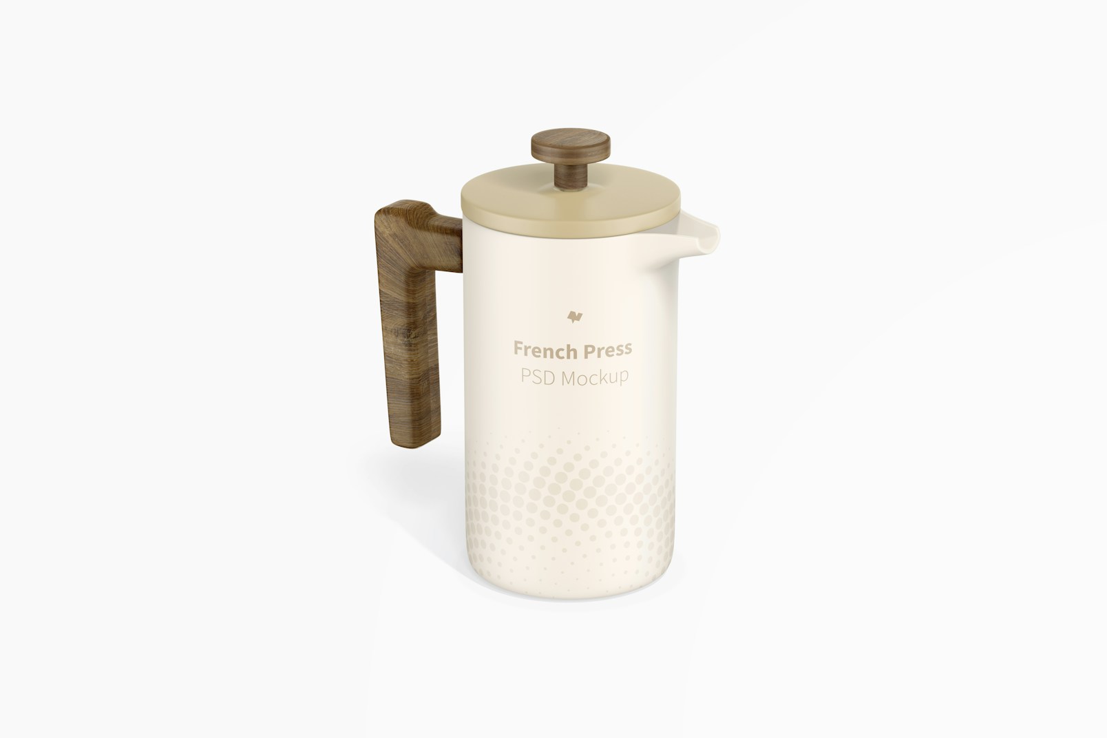 French Press Coffee Maker Mockup, Front View
