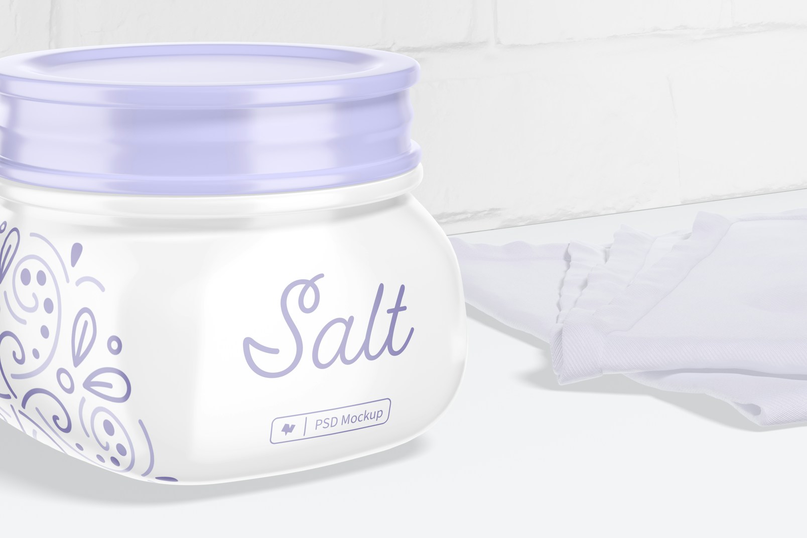 Salt Jar Mockup, Close Up