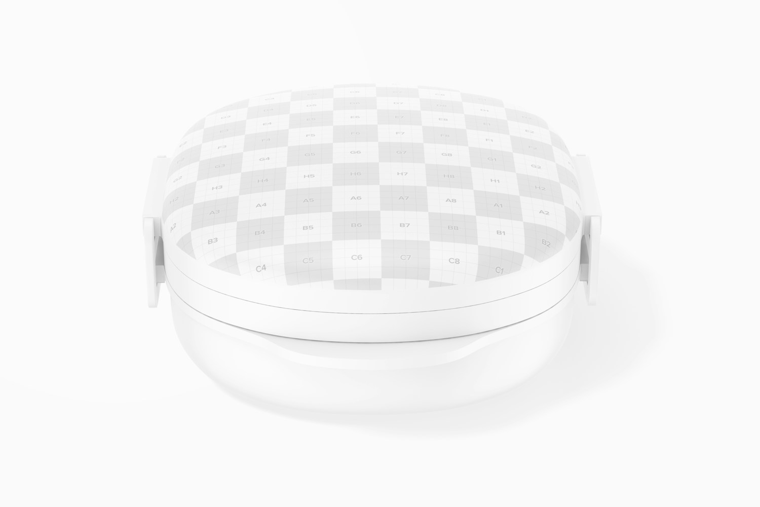 Round Lunch Box Mockup, Front View