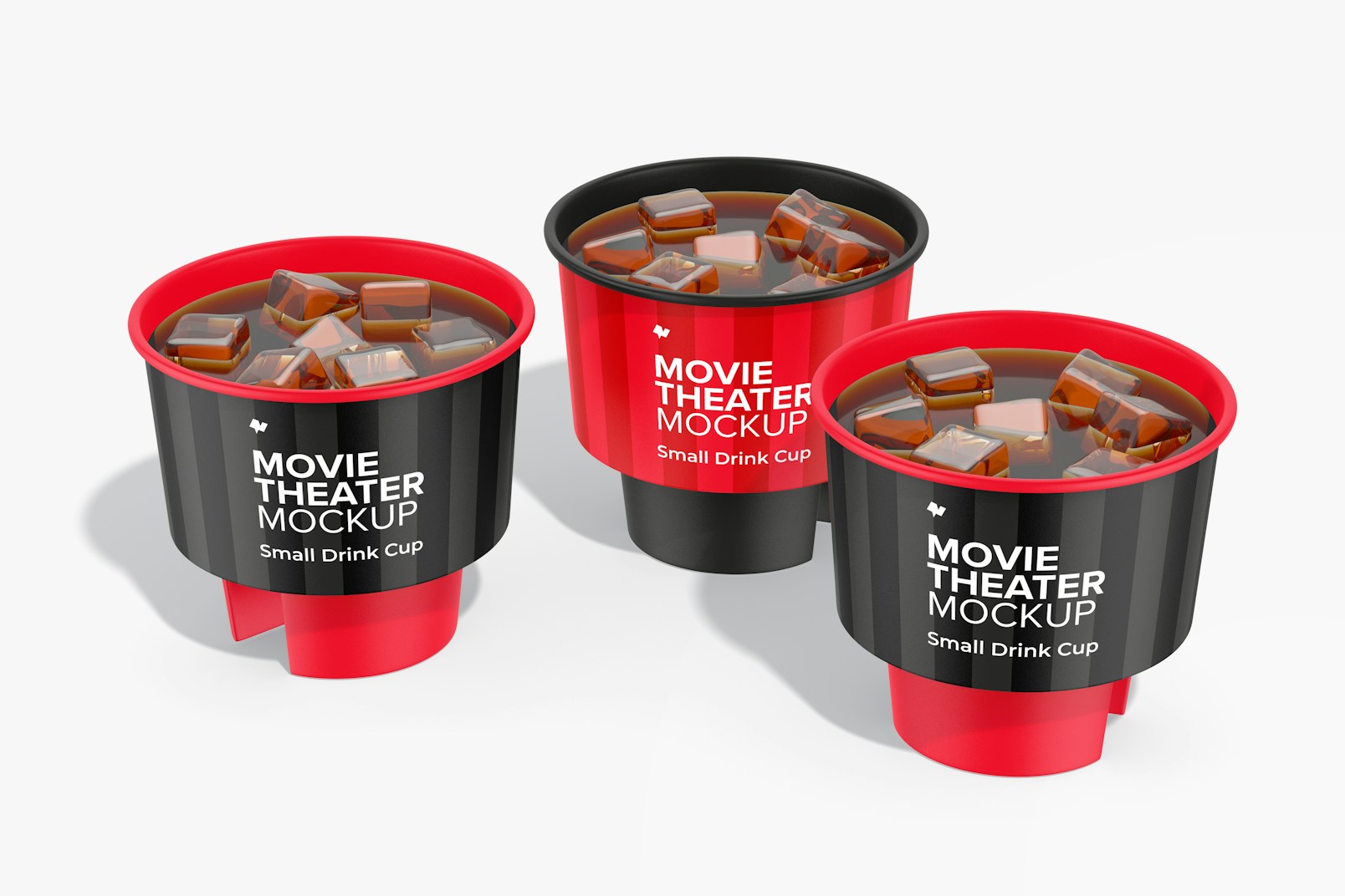 Small Drink Cup Set Mockup