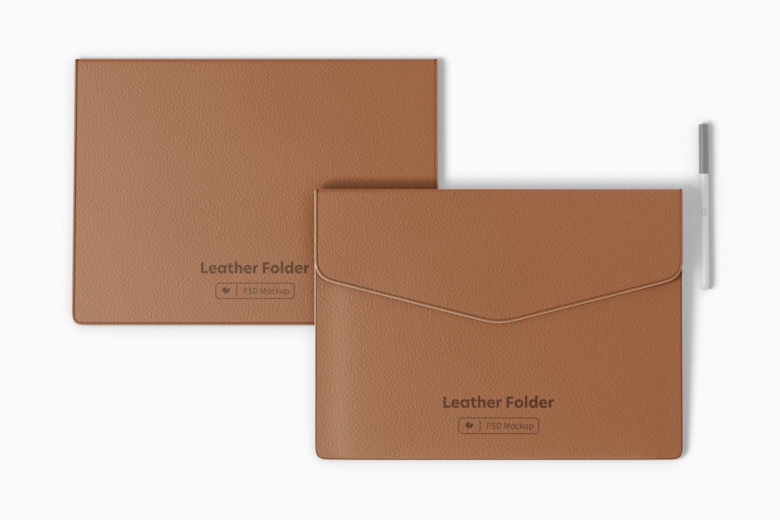 Leather Folders Mockup, Top View