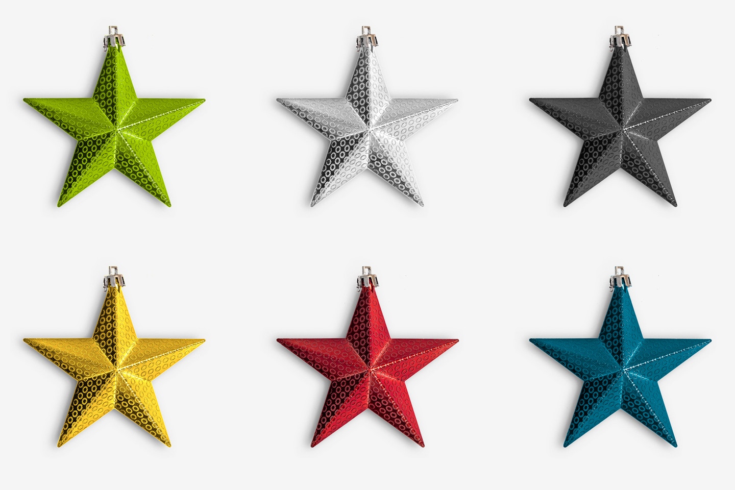 Christmas Colorful Stars Isolate 01