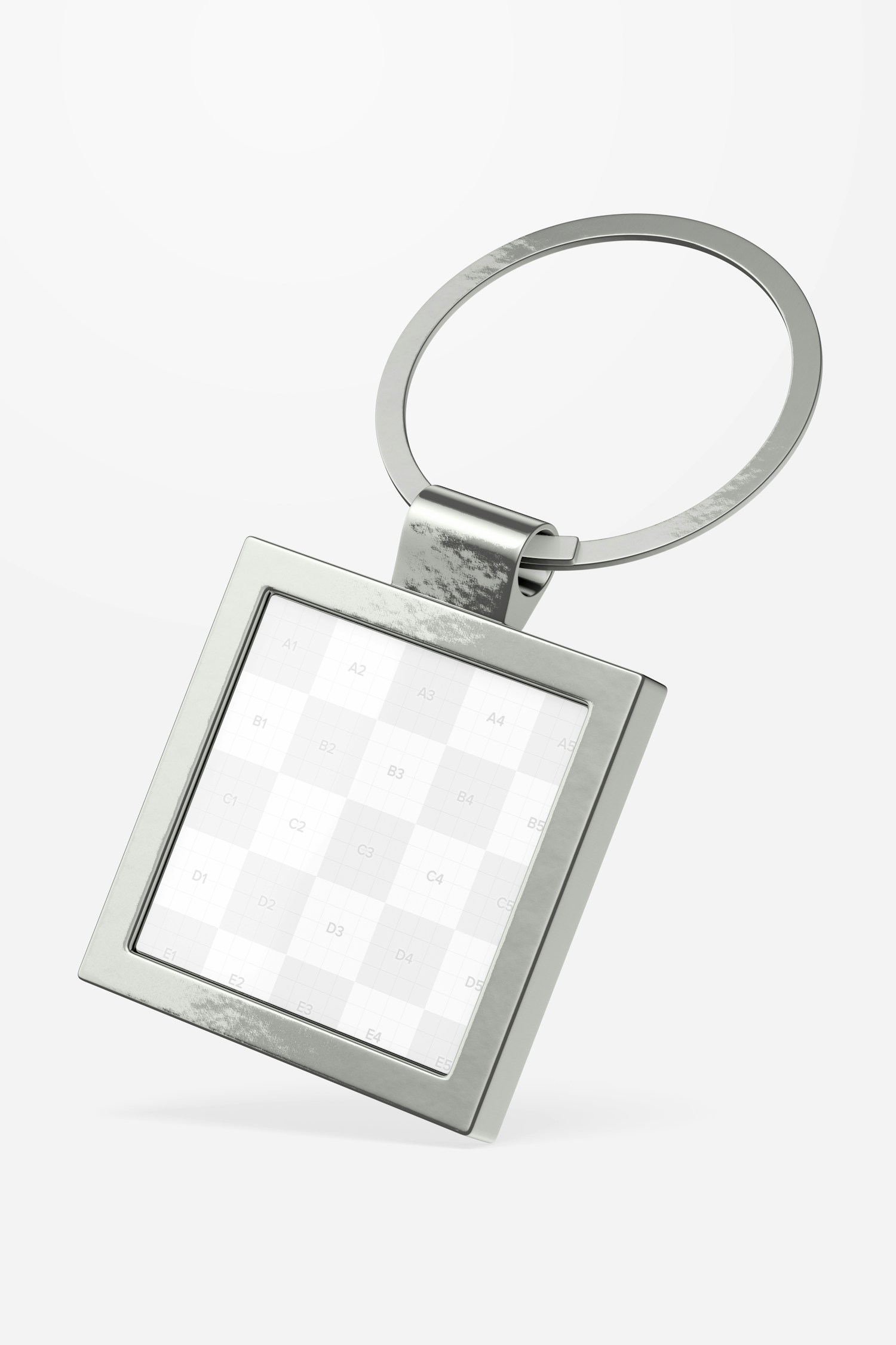 Metallic Square Keychain Mockup