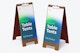 Wood Table Tents with Clip Mockup, Perspective