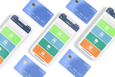 Maqueta de Juego de Teléfonos Inteligentes con Tarjeta de Crédito