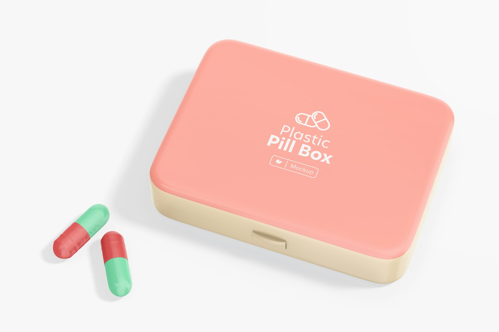 Six Compartment Pill Box Mockup, Perspective