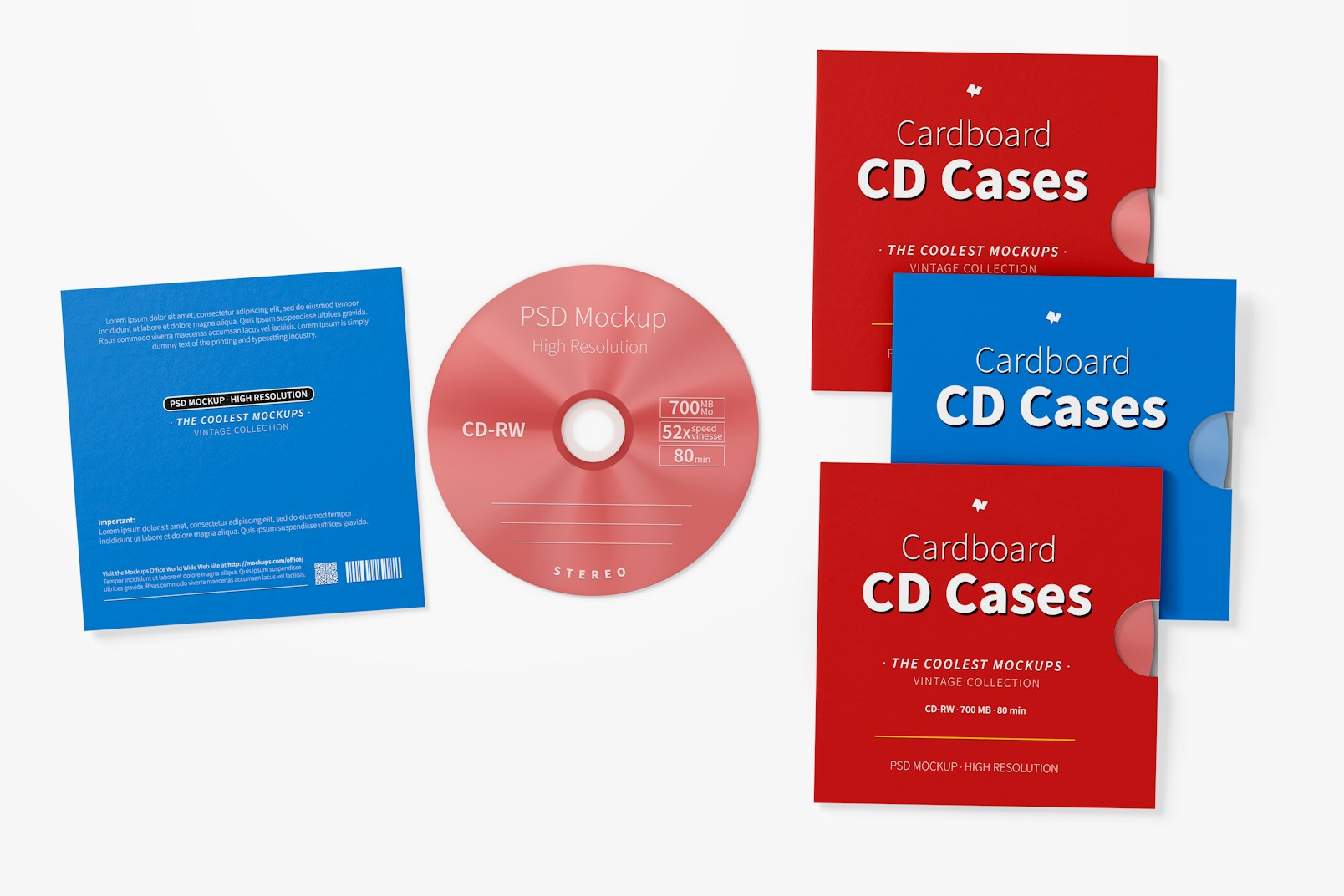 Cardboard CD Cases Mockup