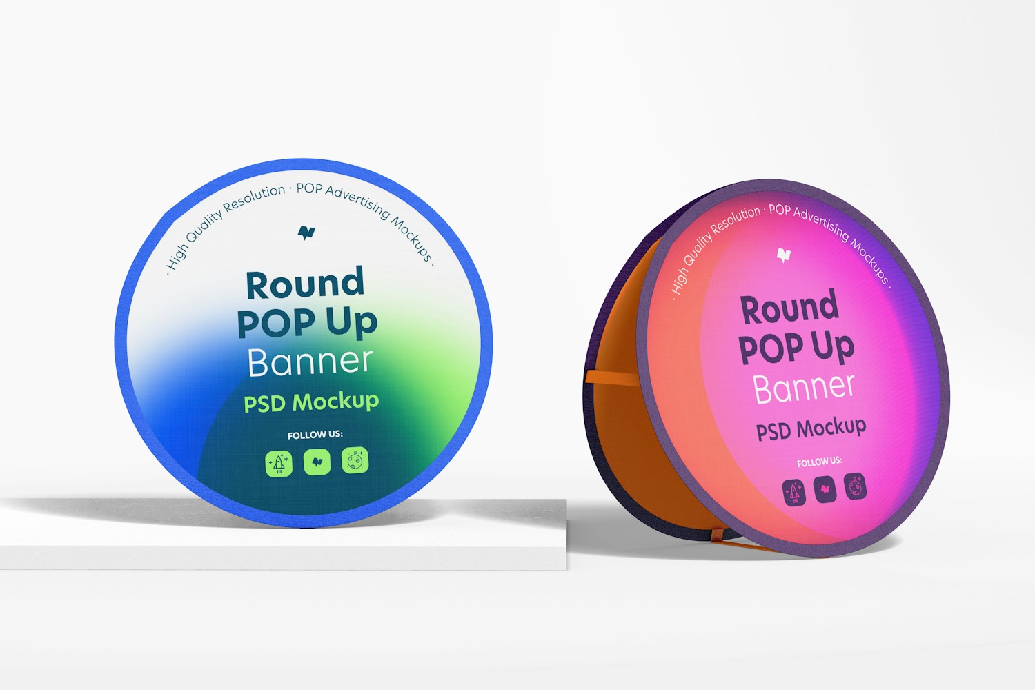 Round Pop Up Banners Mockup