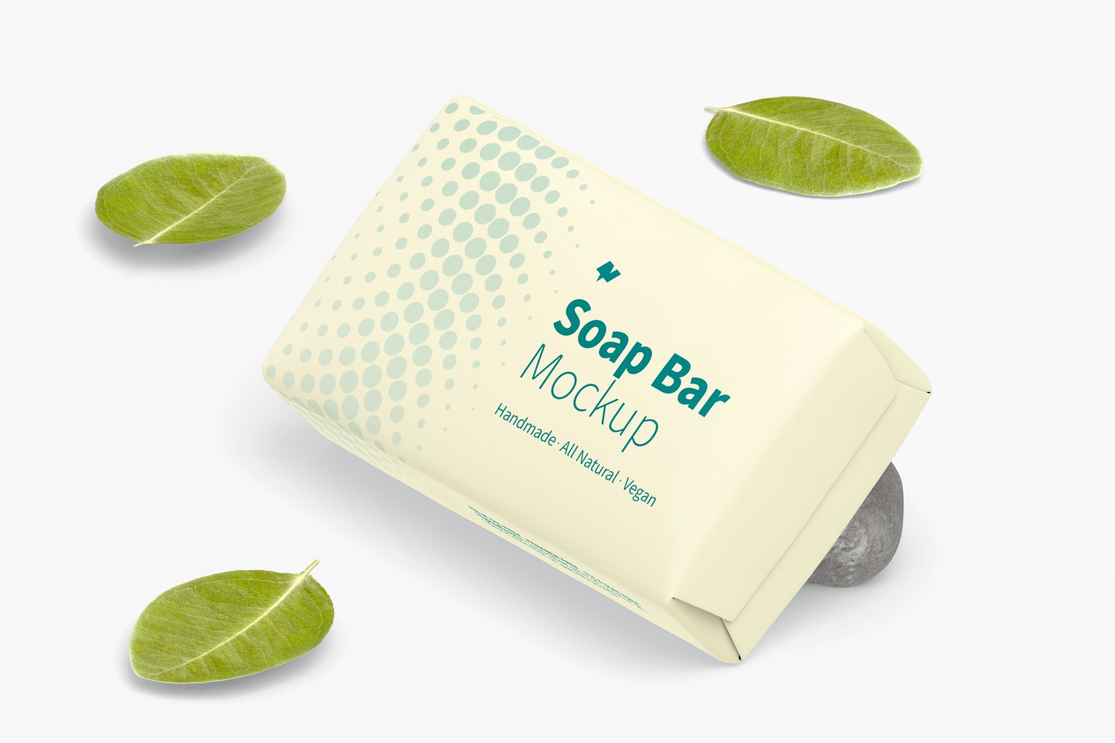 Soap Bar with Paper Package Mockup, Perspective