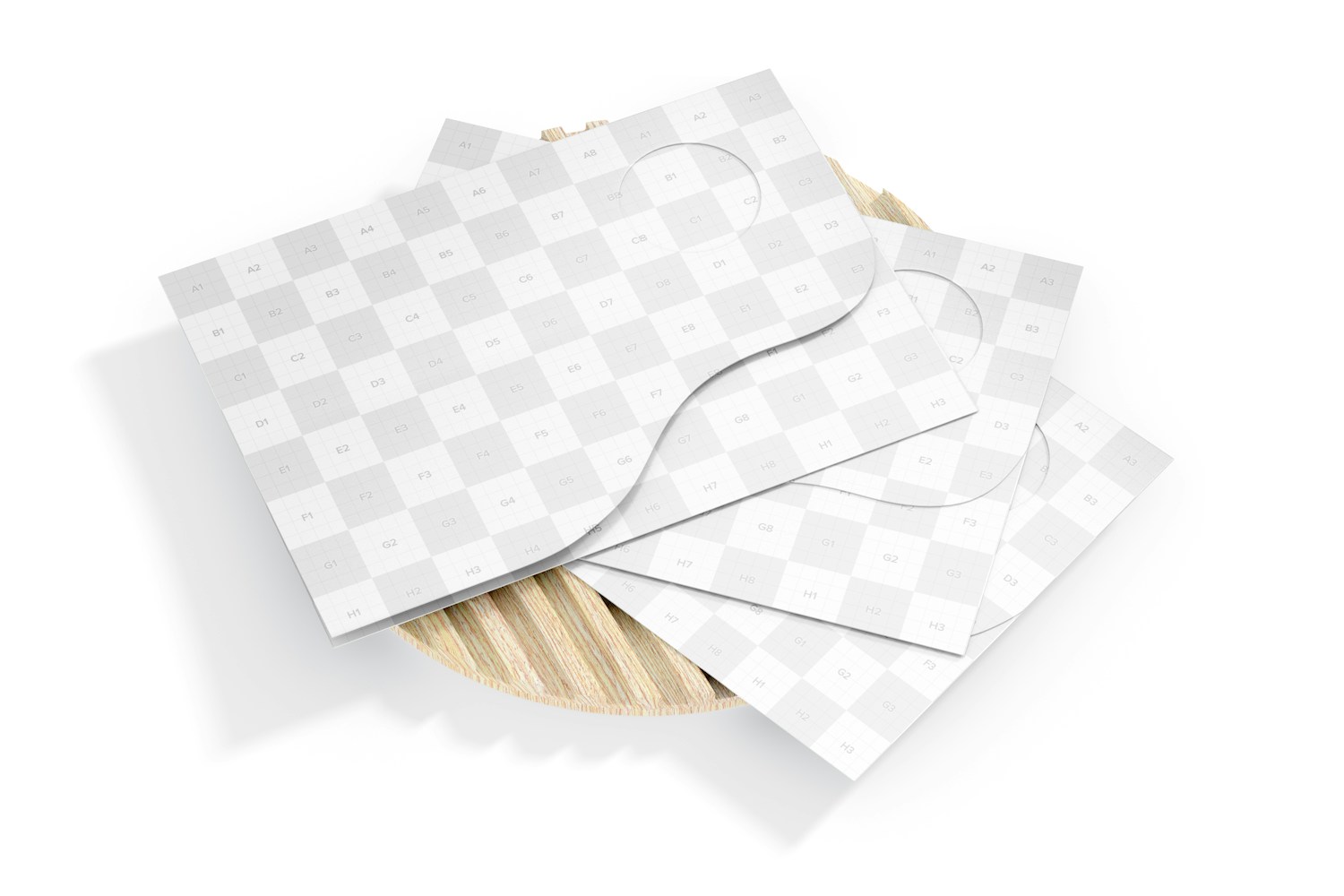 Rectangular Corporate Business Card Mockup, Stacked