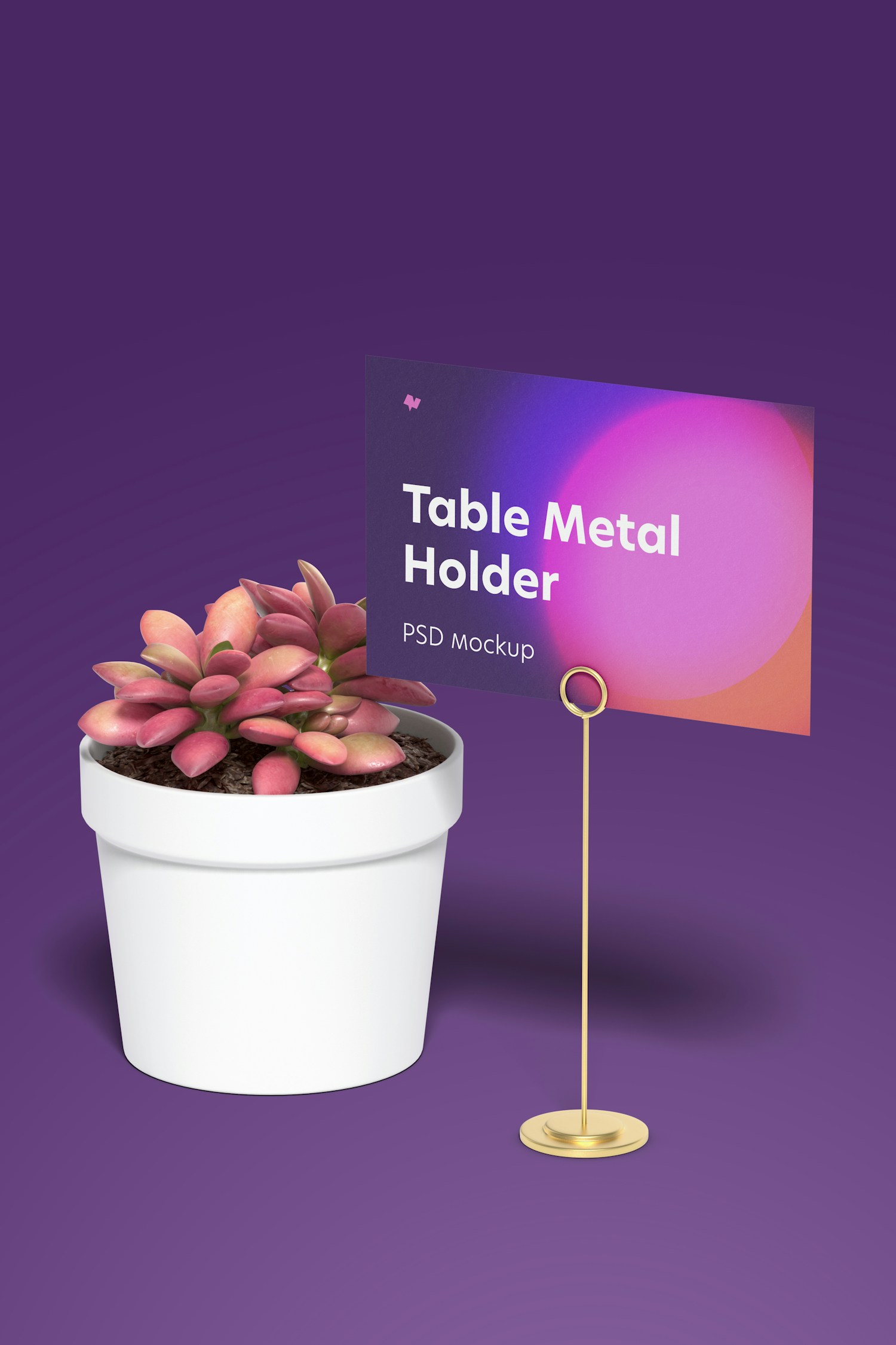 Table Stand Metal Sign Holder Mockup