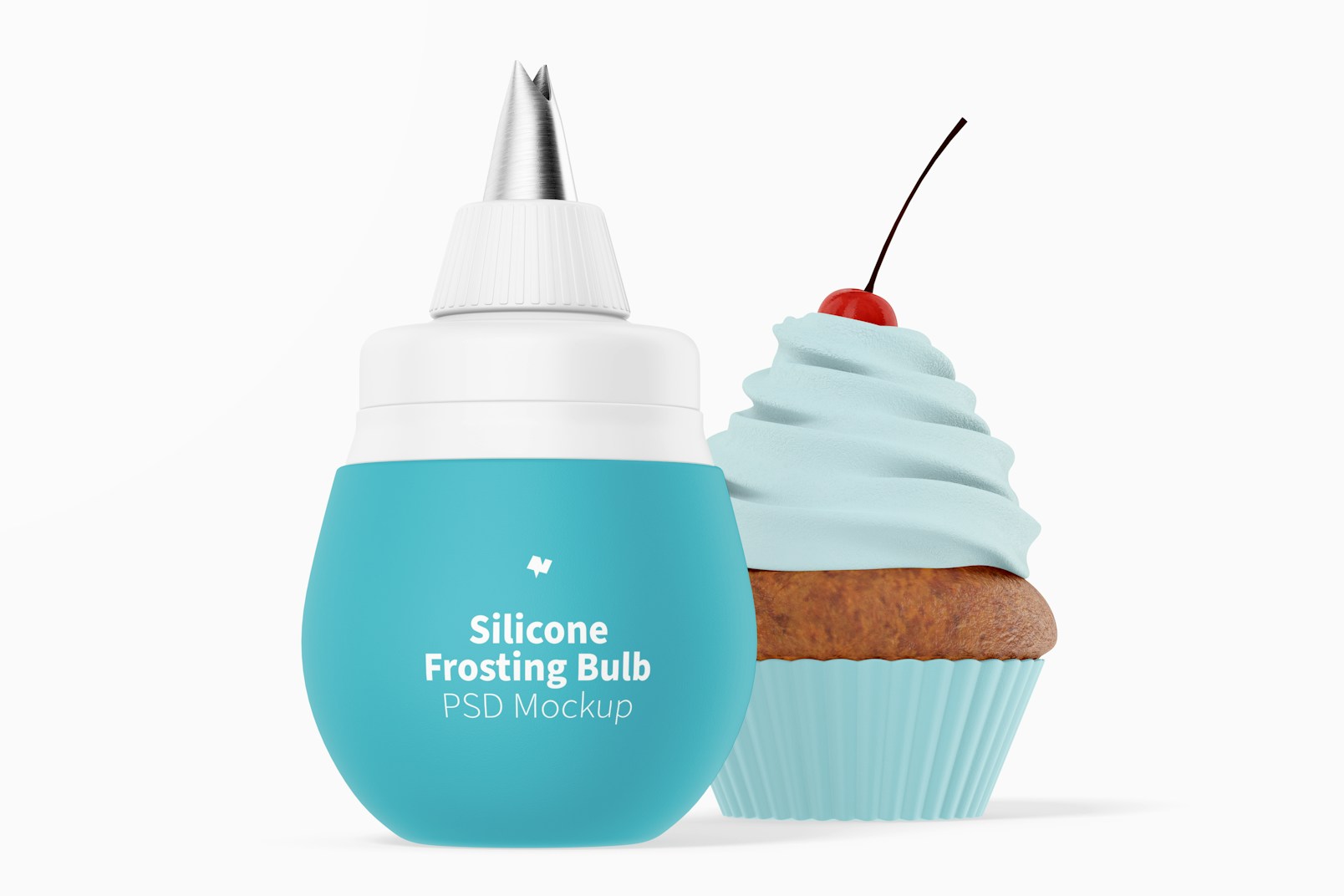 Silicone Frosting Bulb Mockup, Front View