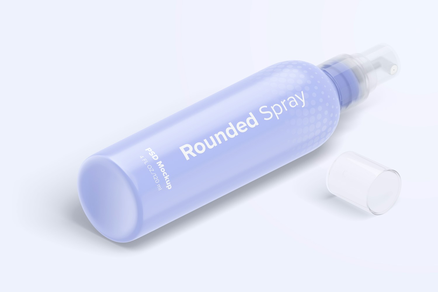 4 oz Rounded Spray Mockup, Isometric Right View