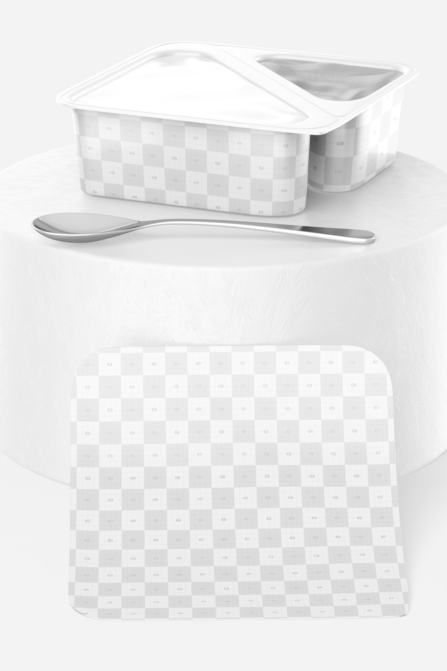 Plastic Dessert Pack Mockup, Perspective Plastic Dessert Pack Mockup, Perspective
