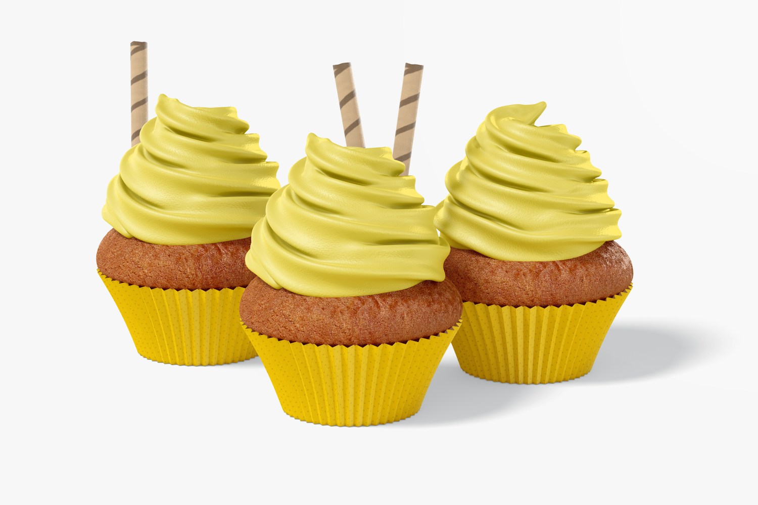 Cupcakes with Paper Baking Cup Mockup Cupcakes with Paper Baking Cup Mockup