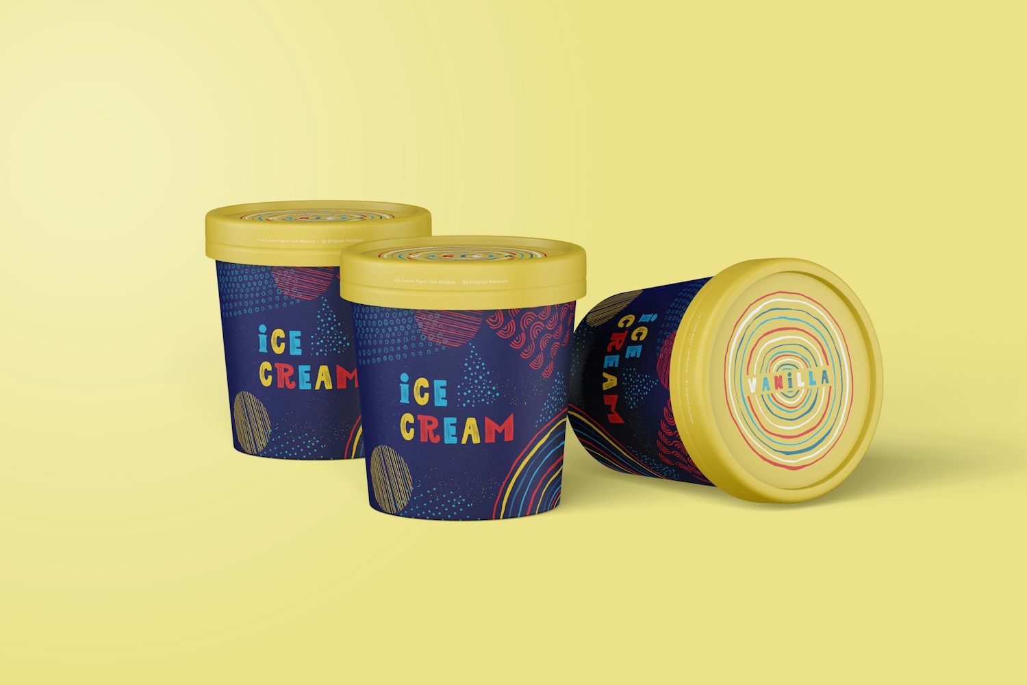 500ml Ice Cream Paper Tub Mockup 04
