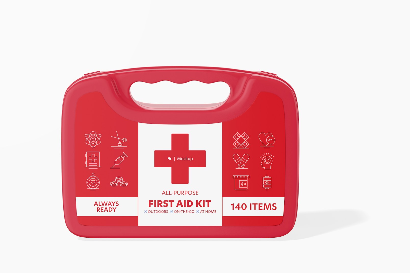 First Aid Kit with Handle Mockup, Front View