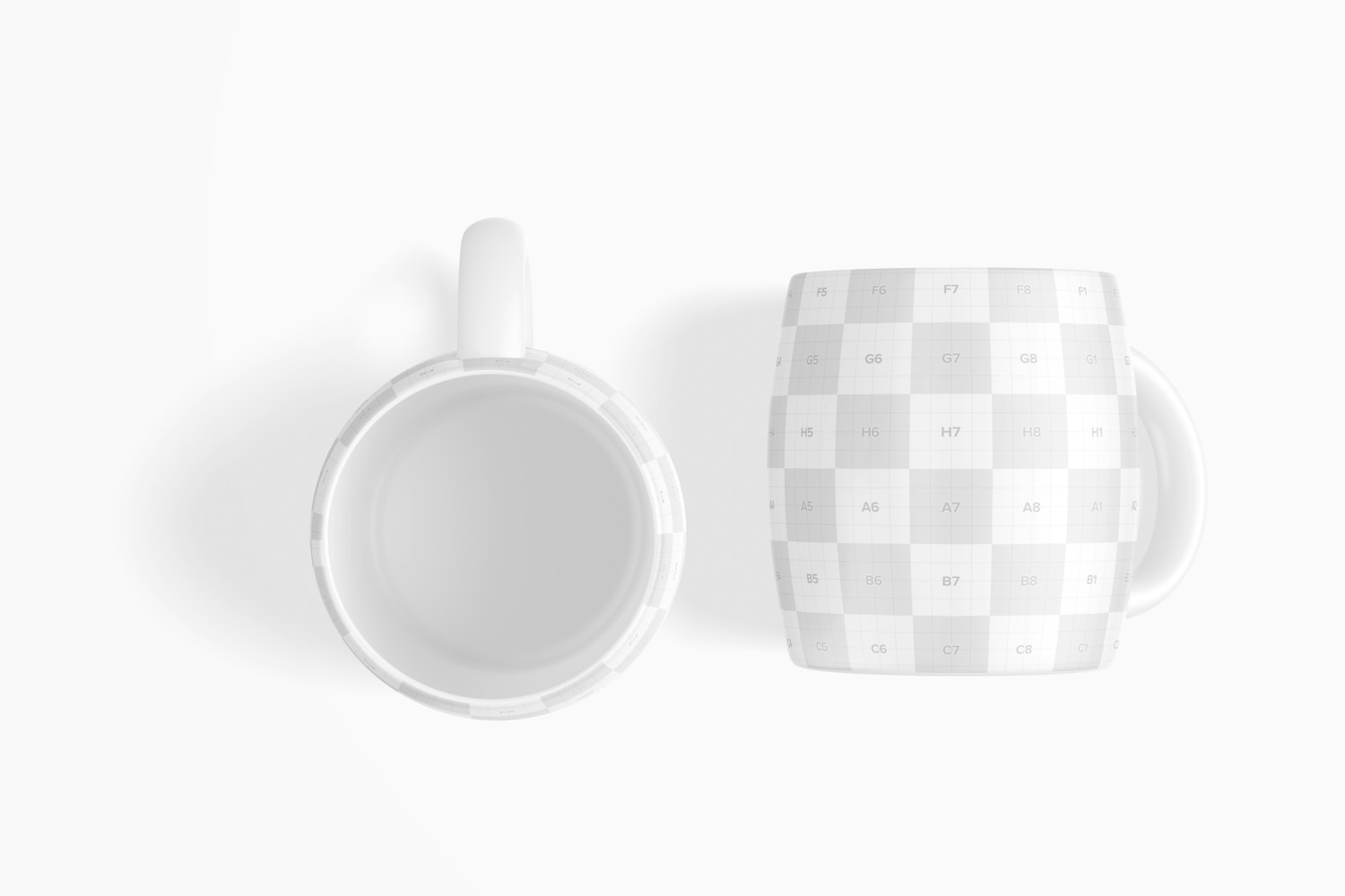 14 oz Ceramic Coffee Mug Mockup, Top View