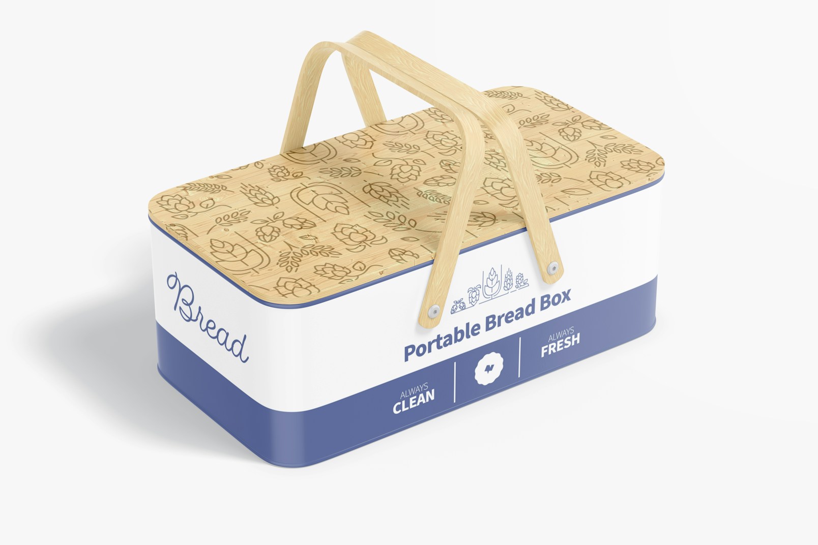 Portable Bread Box Mockup, Perspective
