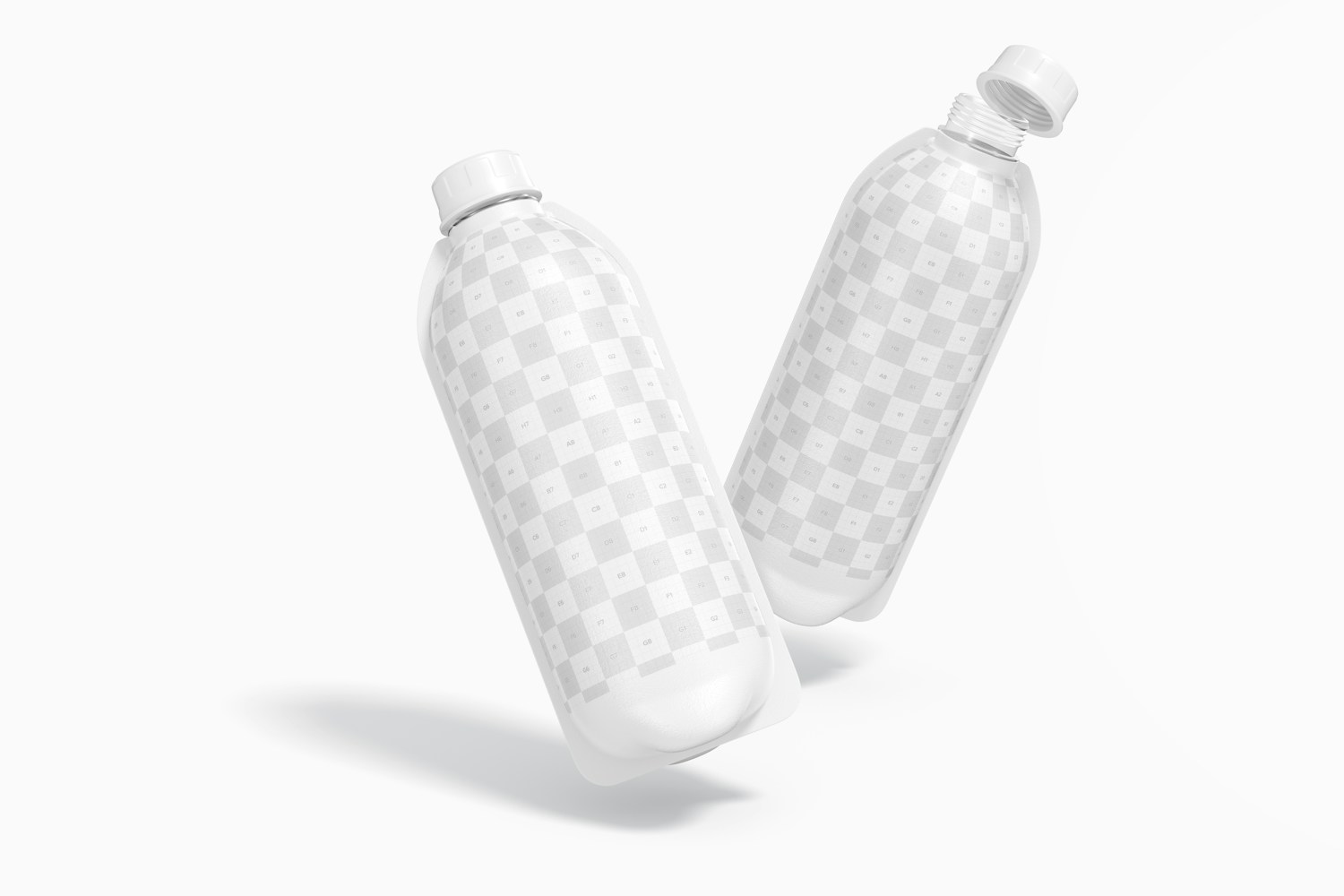 Paper Water Bottle Mockup, Floating